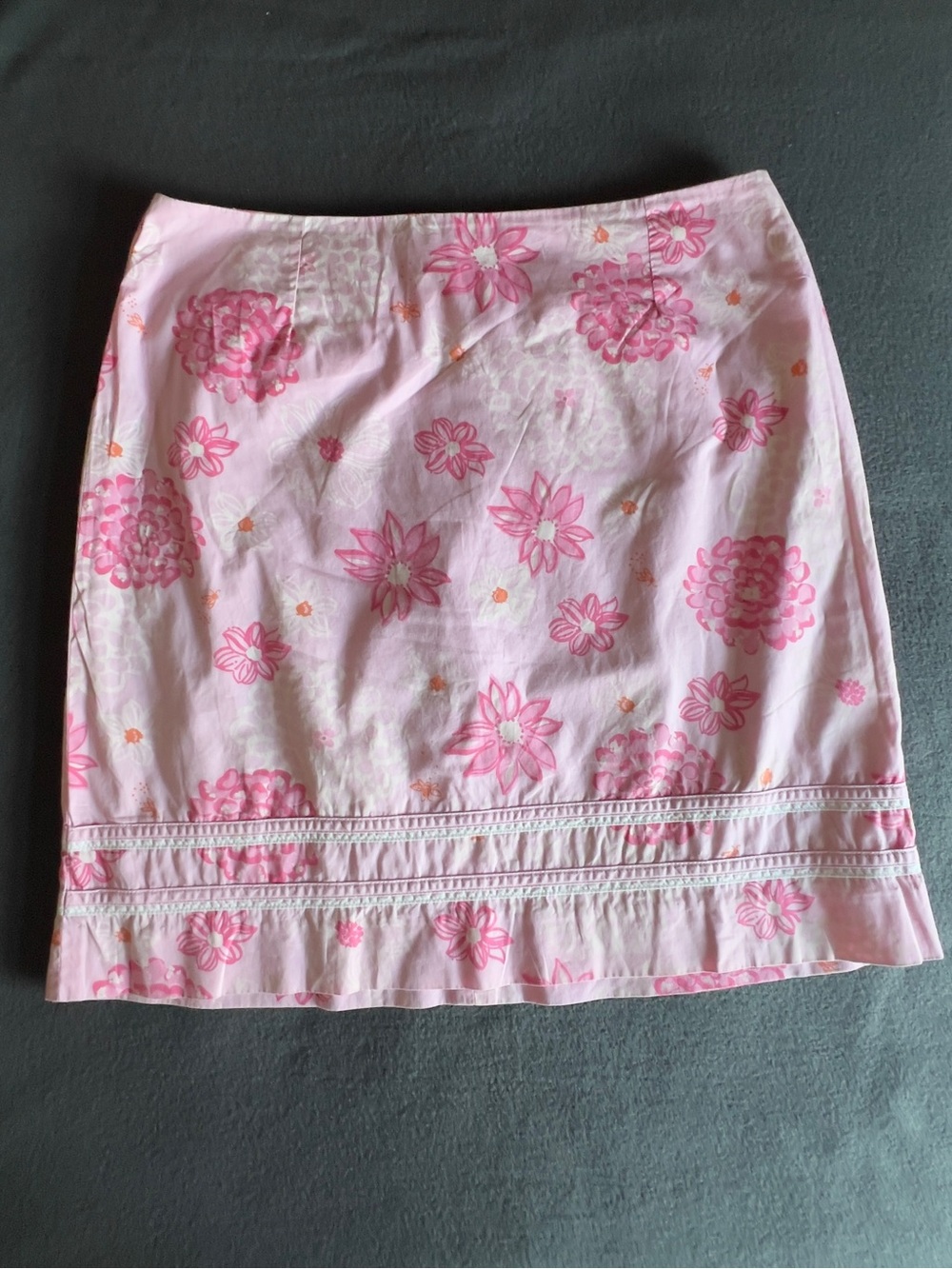 Lilly Pulitzer Pink Floral Cotton Mini Skirt